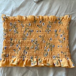 Ruched floral tube top